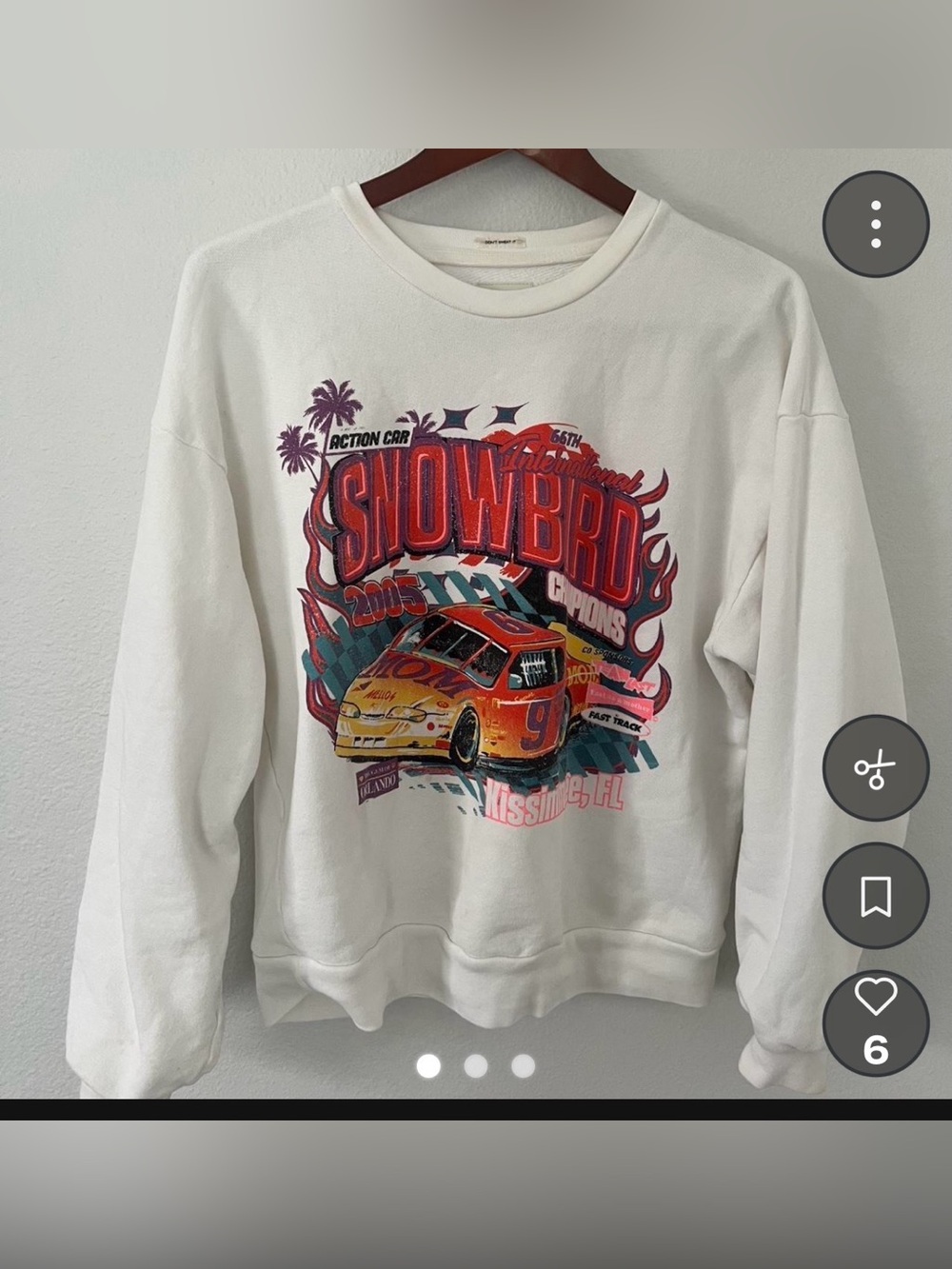 MOTHER White Graphic Sweatshirt with Red Print